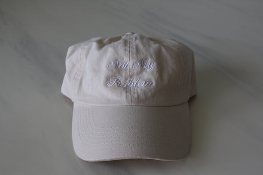 Not My Problem - White Stitched Baseball Cap