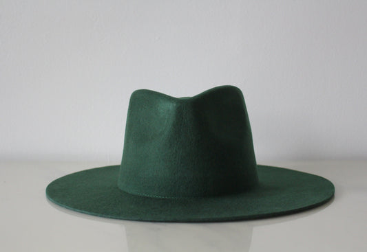 Wide Brim Fedora - Forest Green