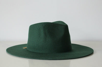 Wide Brim Fedora - Forest Green