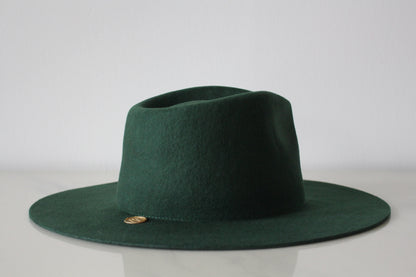 Wide Brim Fedora - Forest Green