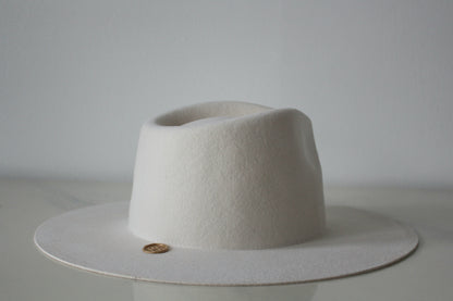 Wide Brim Fedora - Ivory